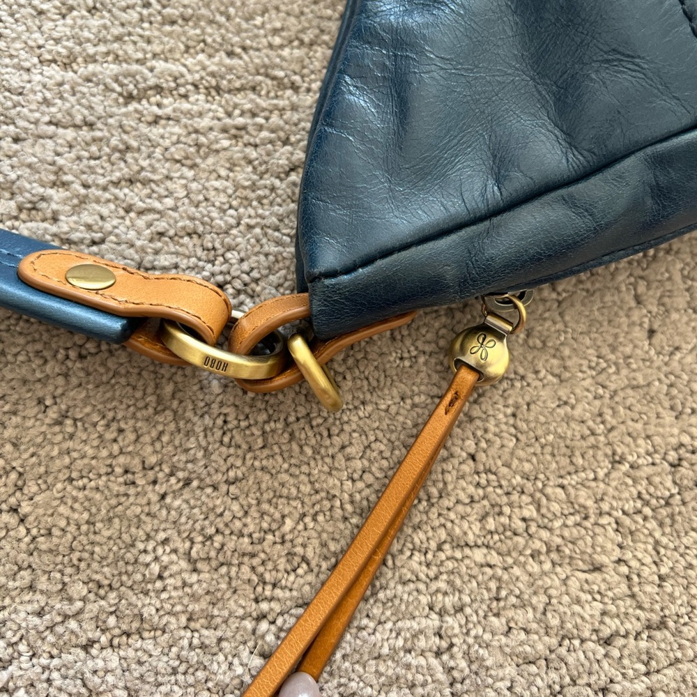 Elegant Blue Leather Hobo Bag - Picture 8 of 16
